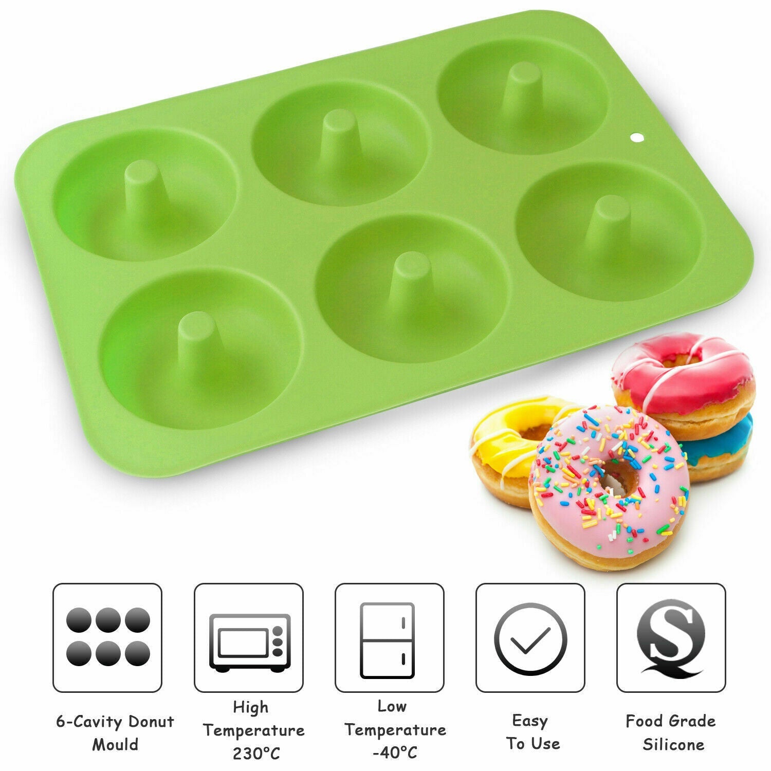 6-Hole Silicone Donut Baking Pan