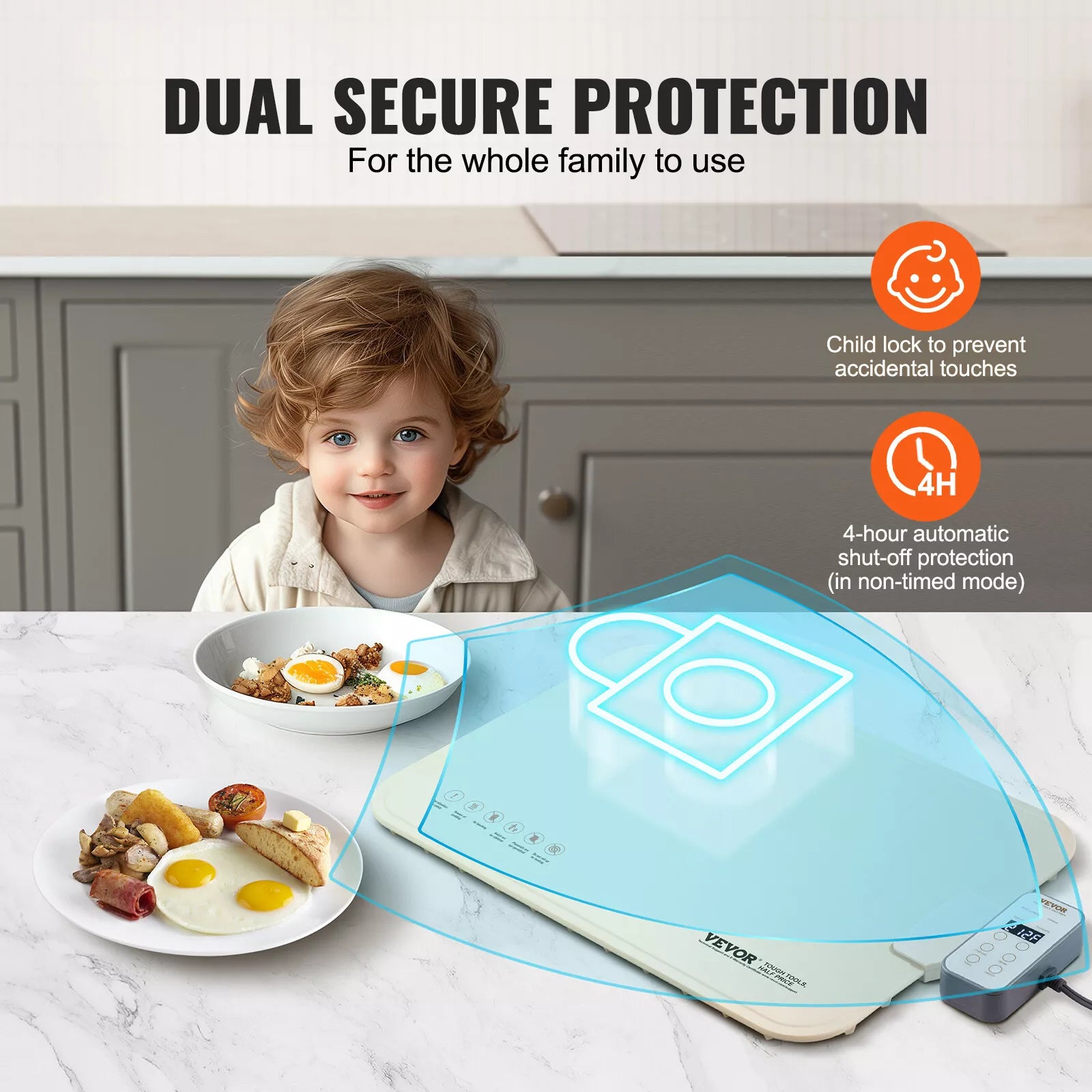 Electric Warming Tray Rollable Buffet Food Warming Mat w/ Temp Control