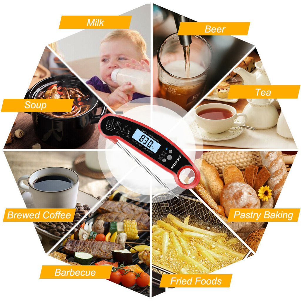 Instant Read Digital LCD Cooking (BBQ & Meat) Food Thermometer