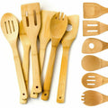6 Piece Bamboo Wood Cooking Utensil Set