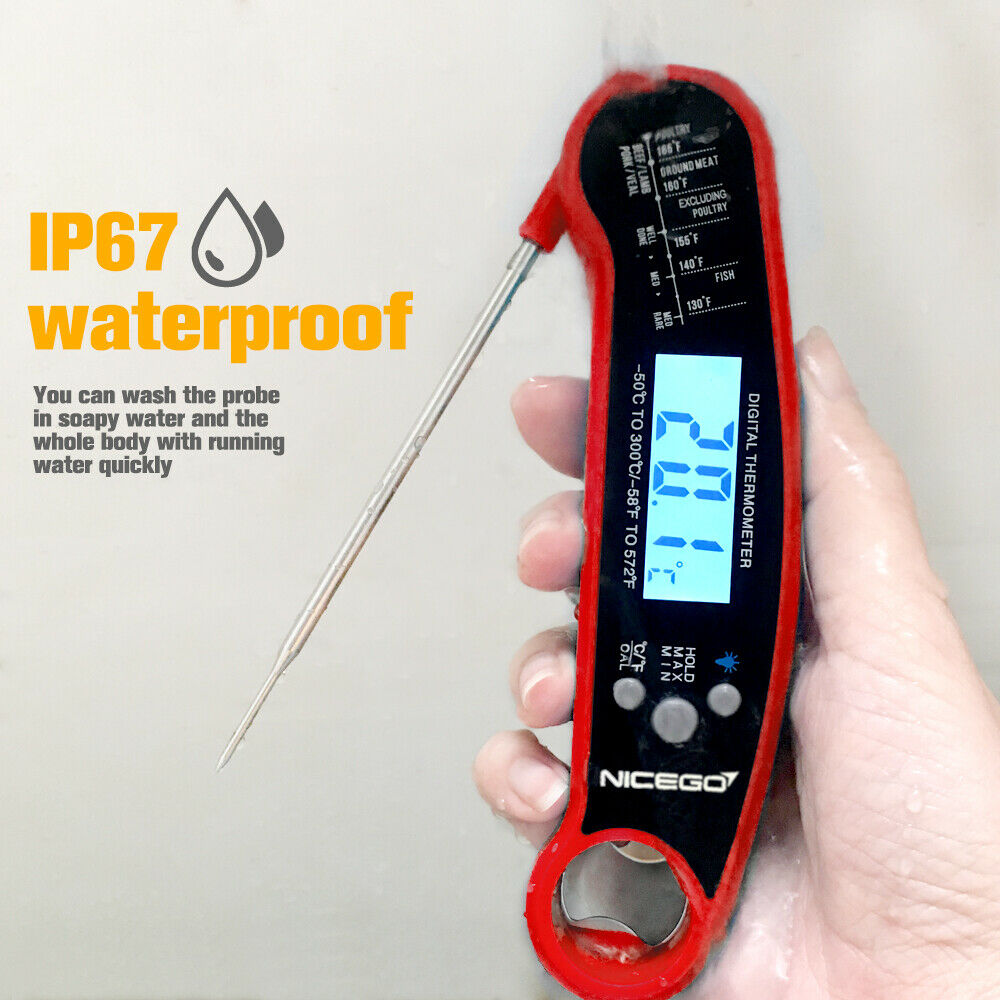 Instant Read Digital LCD Cooking (BBQ & Meat) Food Thermometer