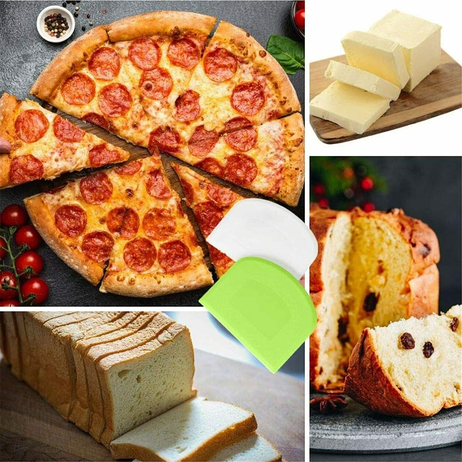 2 PCS Plastic Dough, Bowl,  Bench Scraper