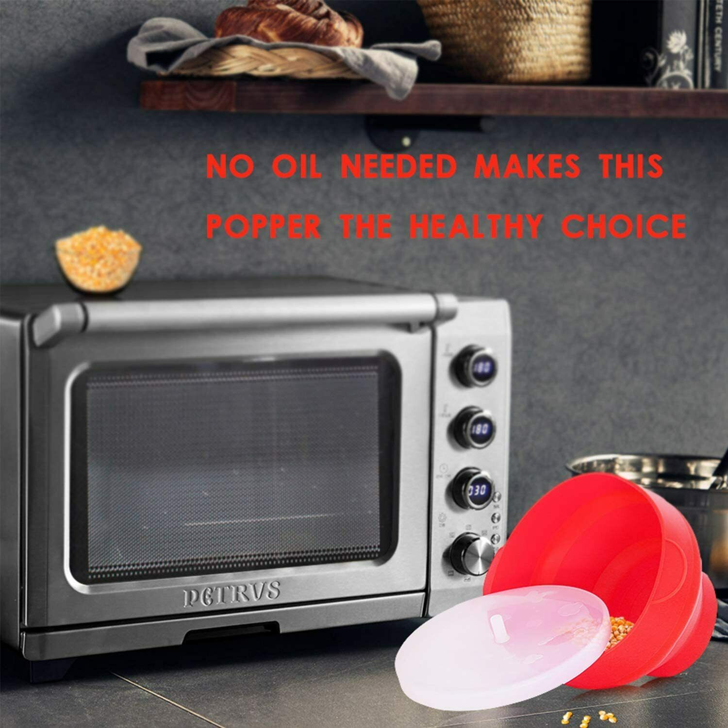 Microwave Silicone, Collapsible Popcorn Popper Maker