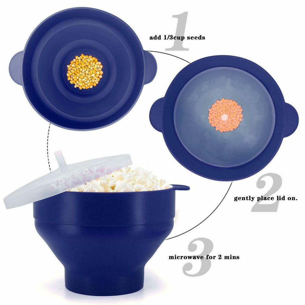 Microwave Silicone, Collapsible Popcorn Popper Maker