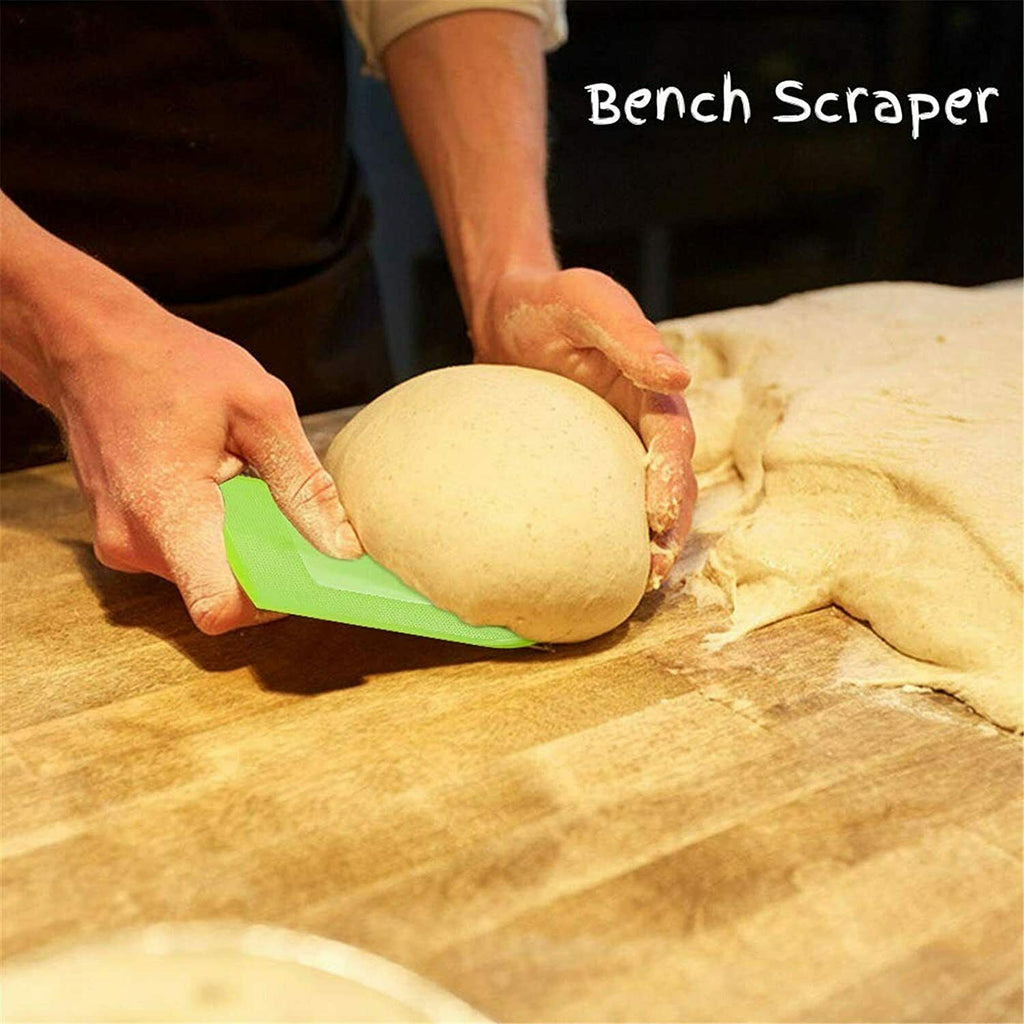 2 PCS Plastic Dough, Bowl,  Bench Scraper