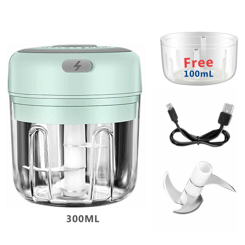 Electric 300ML Garlic Press, Meat Mincer, Blender And Mixer With 100ML Cup Free