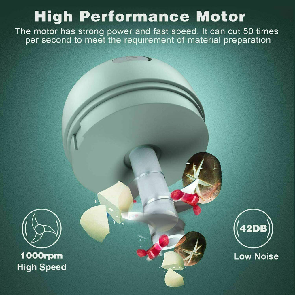 Electric 300ML Garlic Press, Meat Mincer, Blender And Mixer With 100ML Cup Free