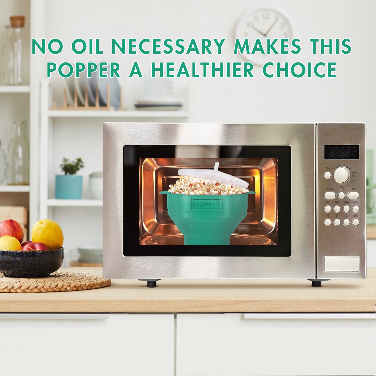 Microwave Silicone, Collapsible Popcorn Popper Maker