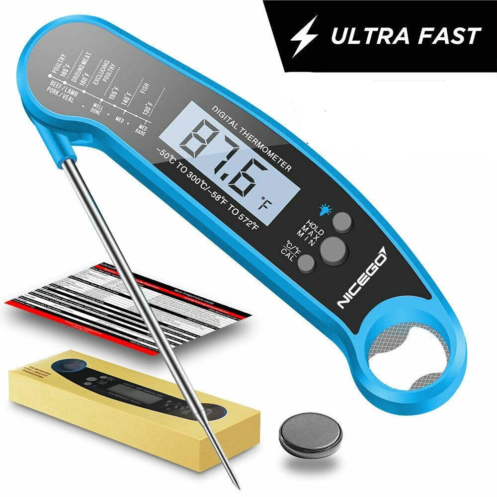 Instant Read Digital LCD Cooking (BBQ & Meat) Food Thermometer