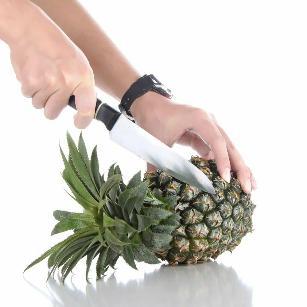 All In One Stainless Steel Pineapple Corer, Slicer, Peeler for Diced Fruit Rings.