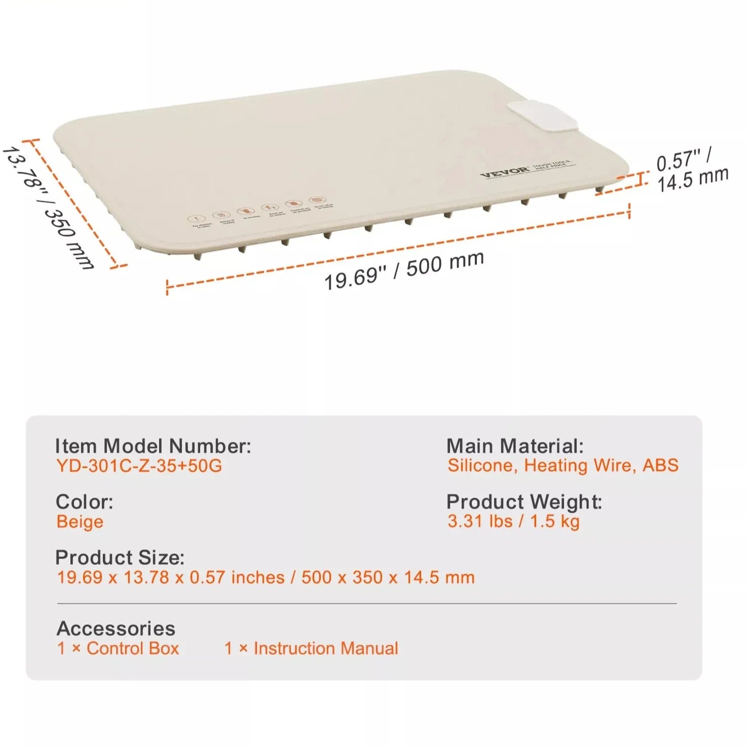 Electric Warming Tray Rollable Buffet Food Warming Mat w/ Temp Control