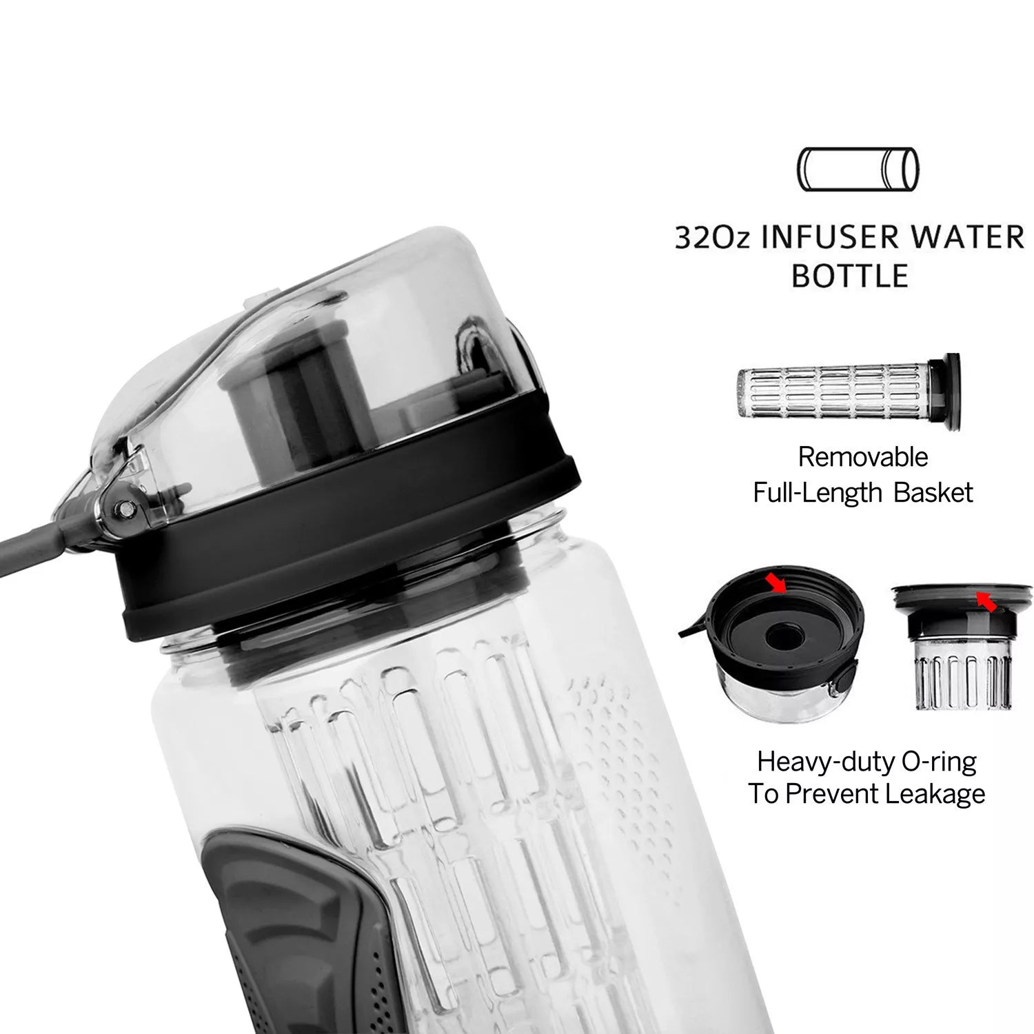 32 Oz Fruit Infusing Infuser Water Bottle- BPA Free