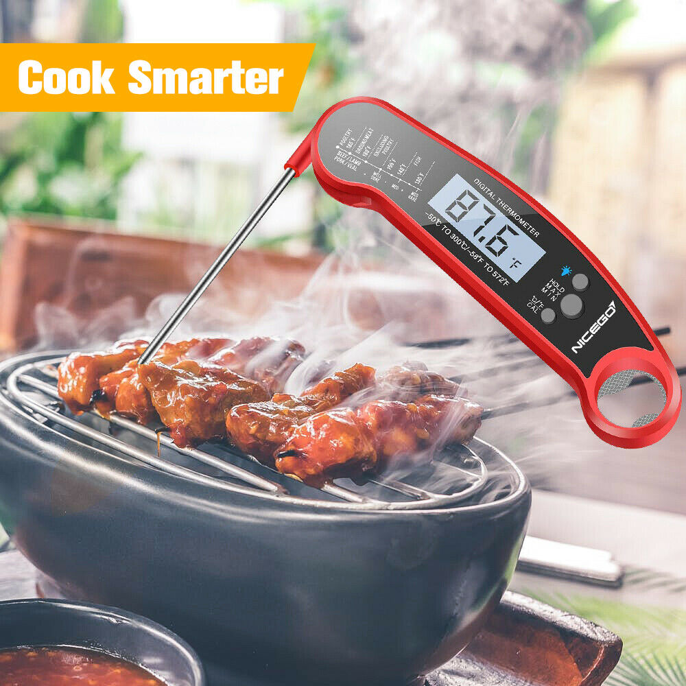 Instant Read Digital LCD Cooking (BBQ & Meat) Food Thermometer
