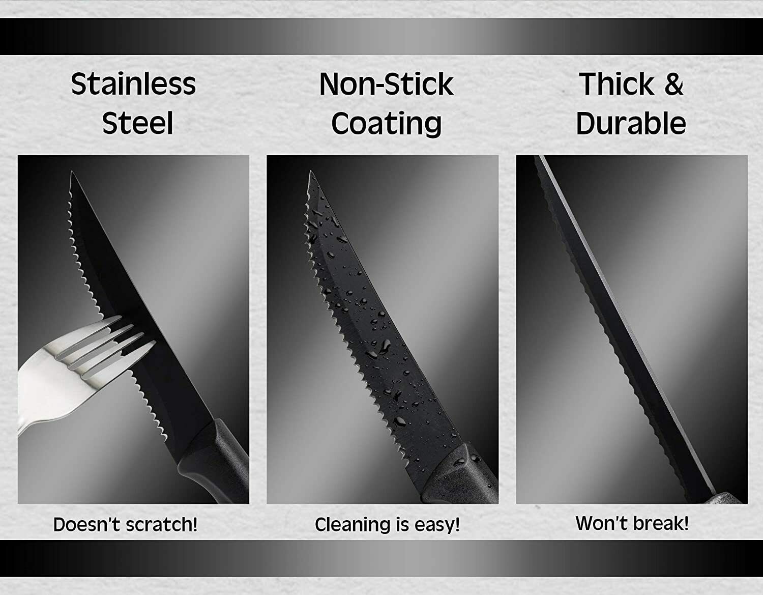 Professional Stainless Steel Knife Set of 8 Steak Sharp Chef Knives