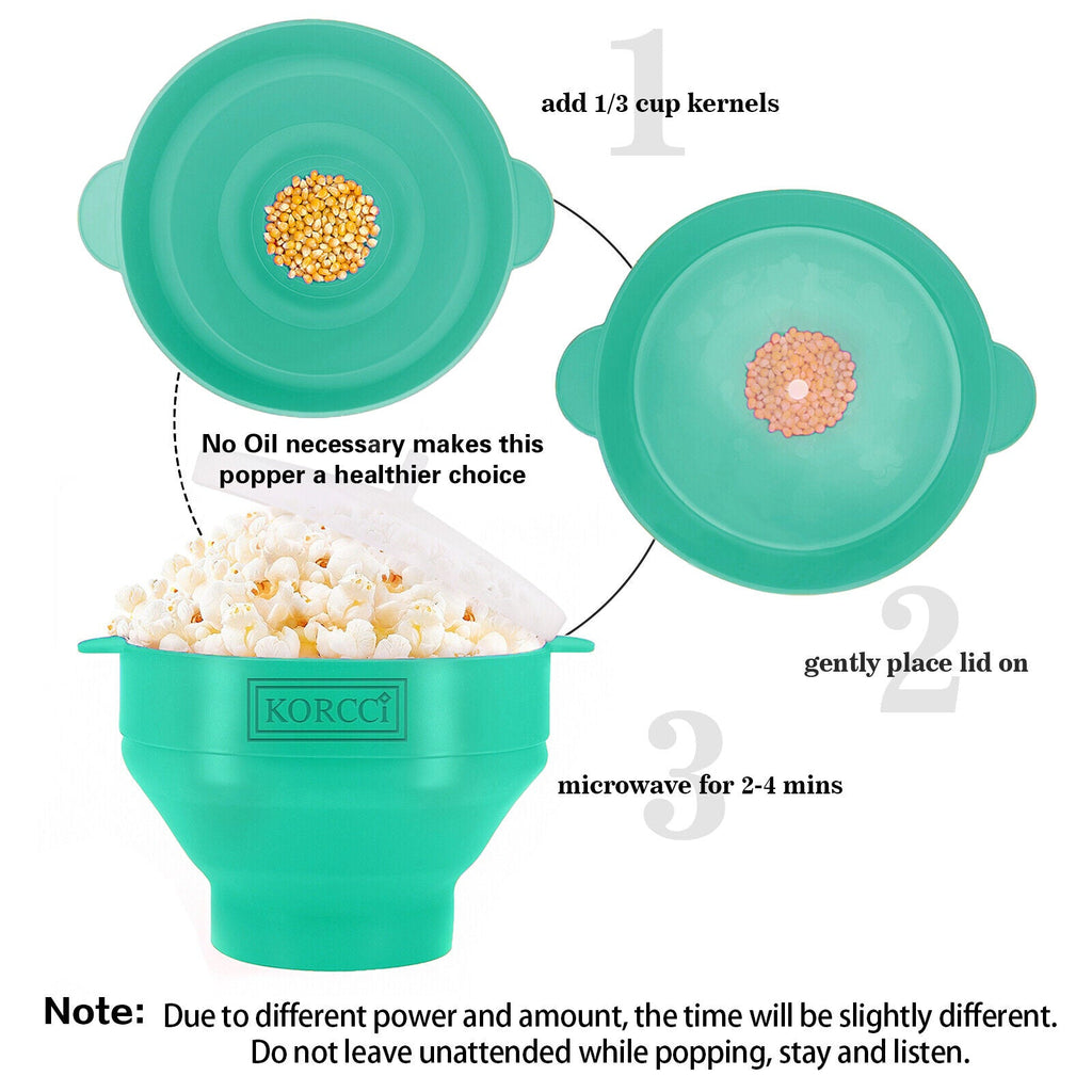 Microwave Silicone, Collapsible Popcorn Popper Maker