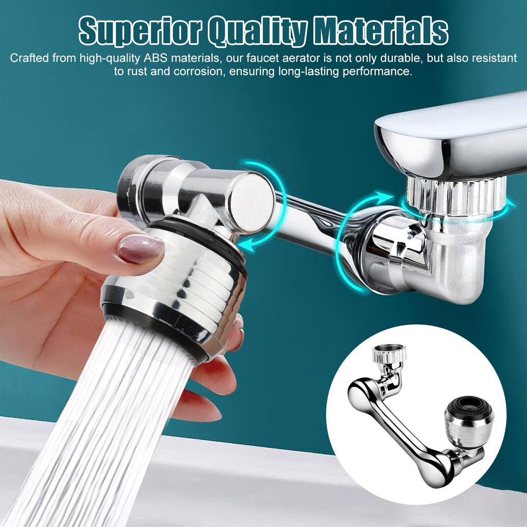 2 Pack Universal 1080° Swivel Extension, Faucet Aerator & Rotater- Robotic Arm Design