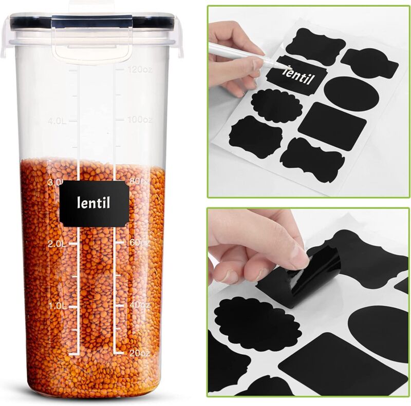 Choice of 2, 3, 4 Or 6 Clear Storage Food Containers & Cereal Dispensers