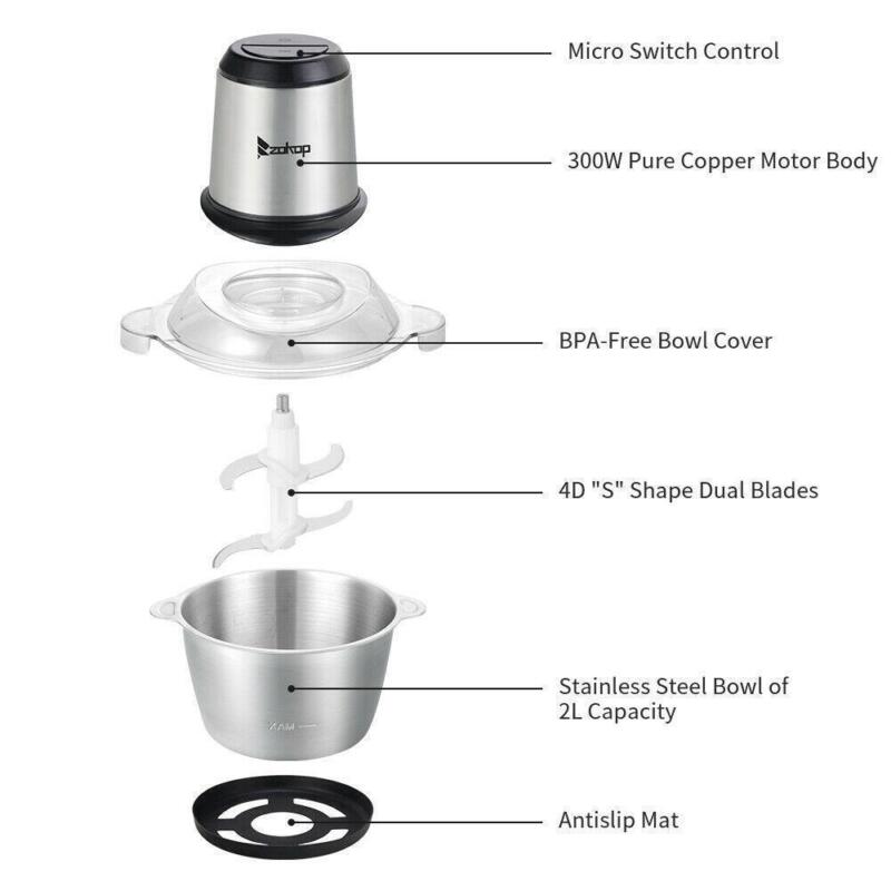 Electric 2L Food Chopper, Meat Grinder, Blender And Mincer