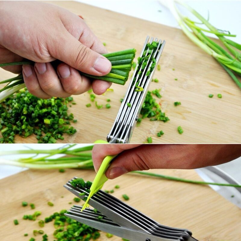 Multipurpose chopping And Herb Scissors Set with 5 Blades and Cover