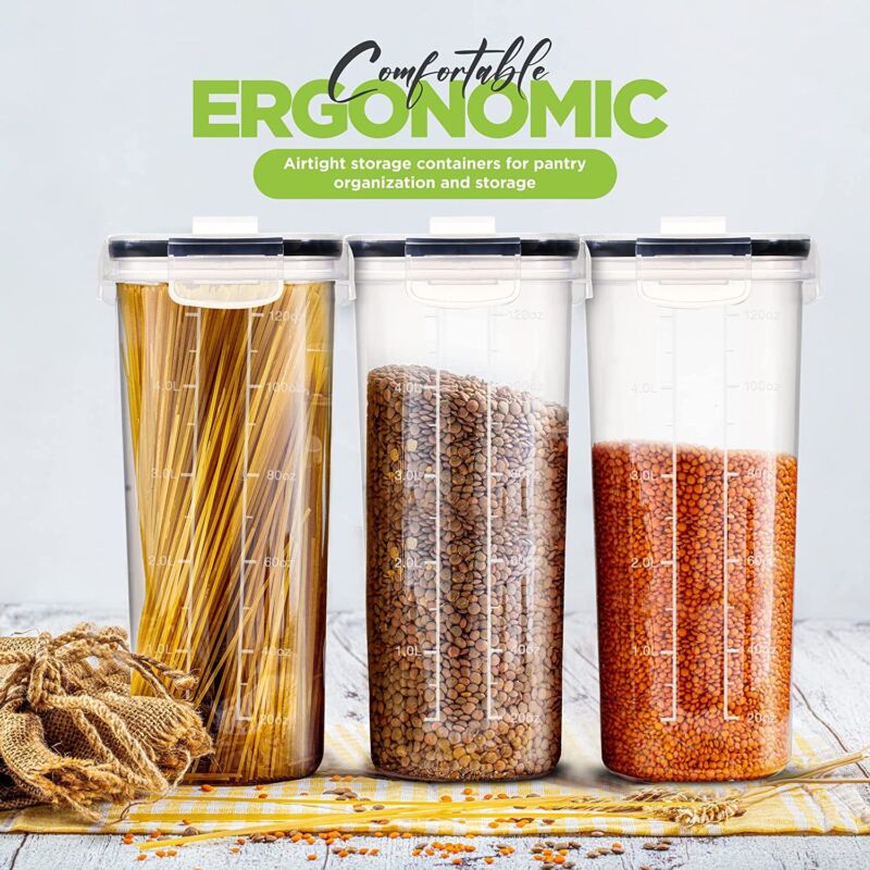 Choice of 2, 3, 4 Or 6 Clear Storage Food Containers & Cereal Dispensers