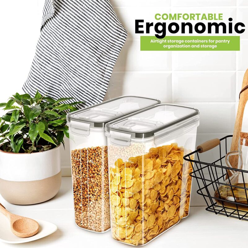 Choice of 2, 3, 4 Or 6 Clear Storage Food Containers & Cereal Dispensers