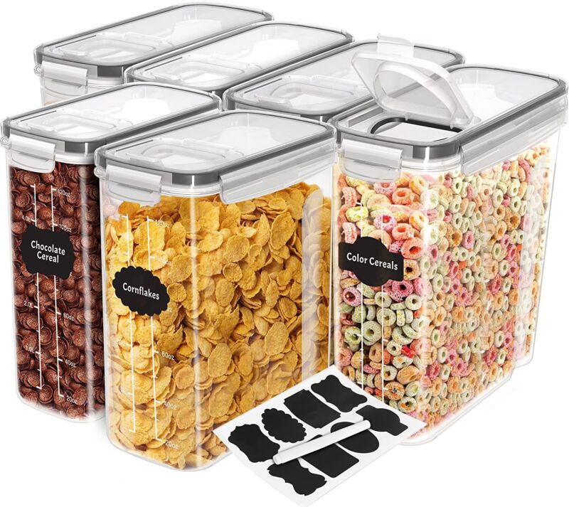 Choice of 2, 3, 4 Or 6 Clear Storage Food Containers & Cereal Dispensers