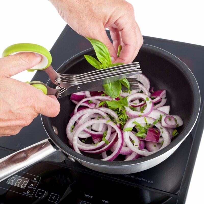 Multipurpose chopping And Herb Scissors Set with 5 Blades and Cover