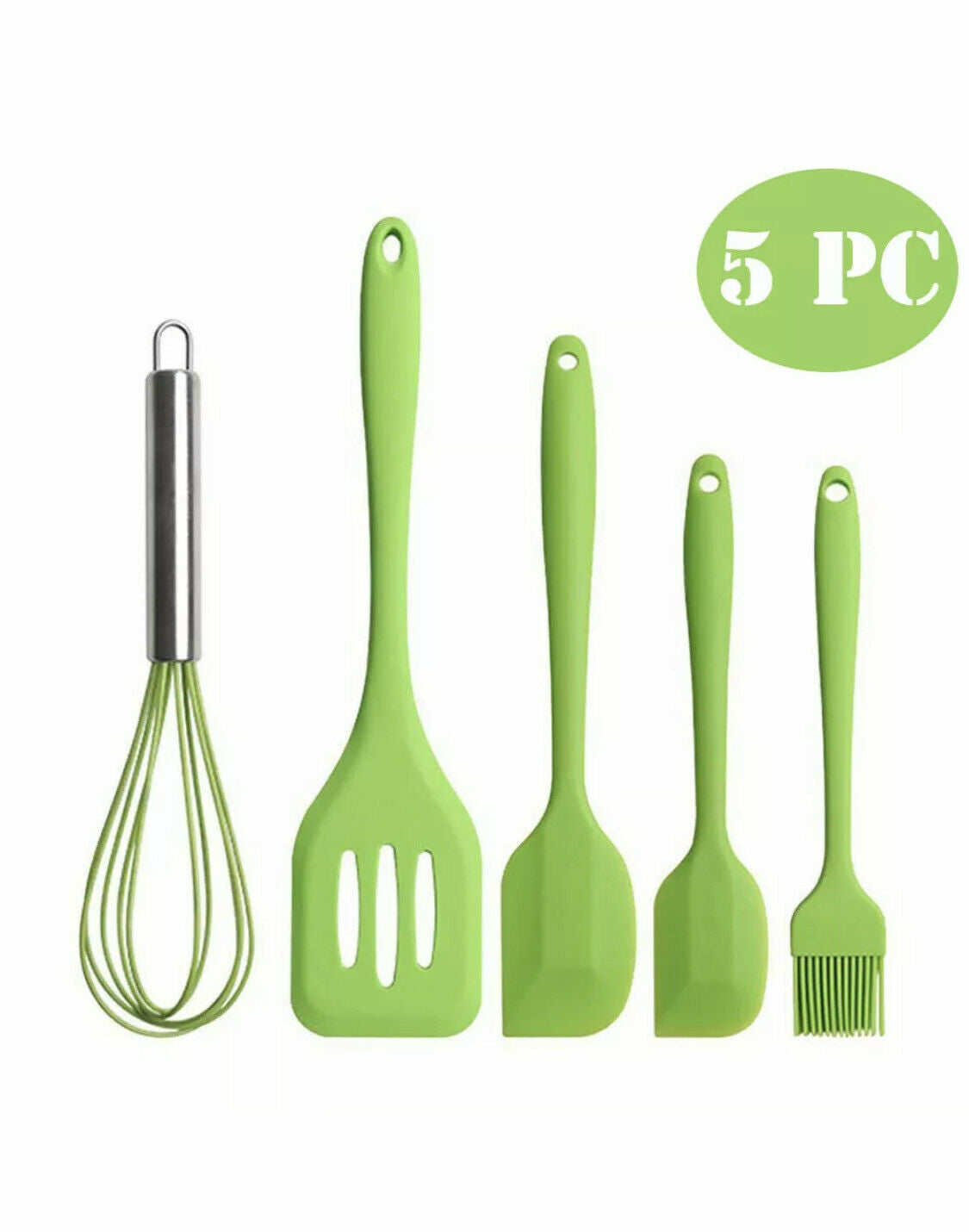 5 Pcs Non Stick Silicone, Heat Resistant, Baking, Kitchen Tools Spatula Set